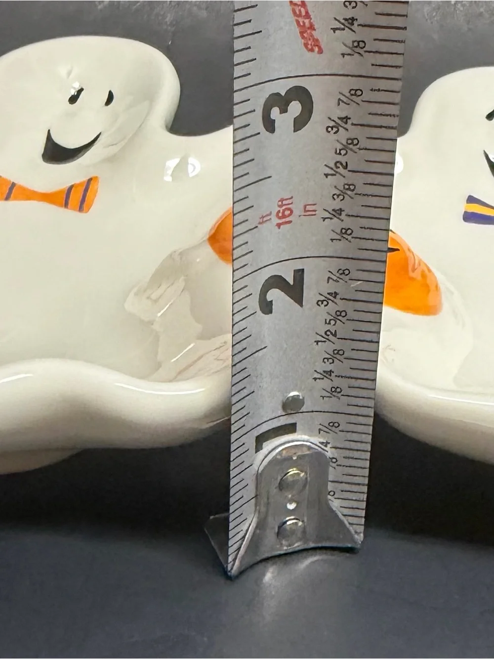 Ceramic Ghost Halloween Serving Dish with Pumpkins